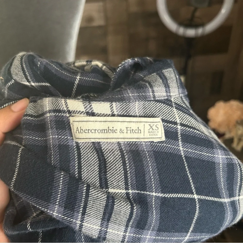 Abercrombie & Fitch Blue Plaid Long Sleeve Dress - Picture 5 of 9